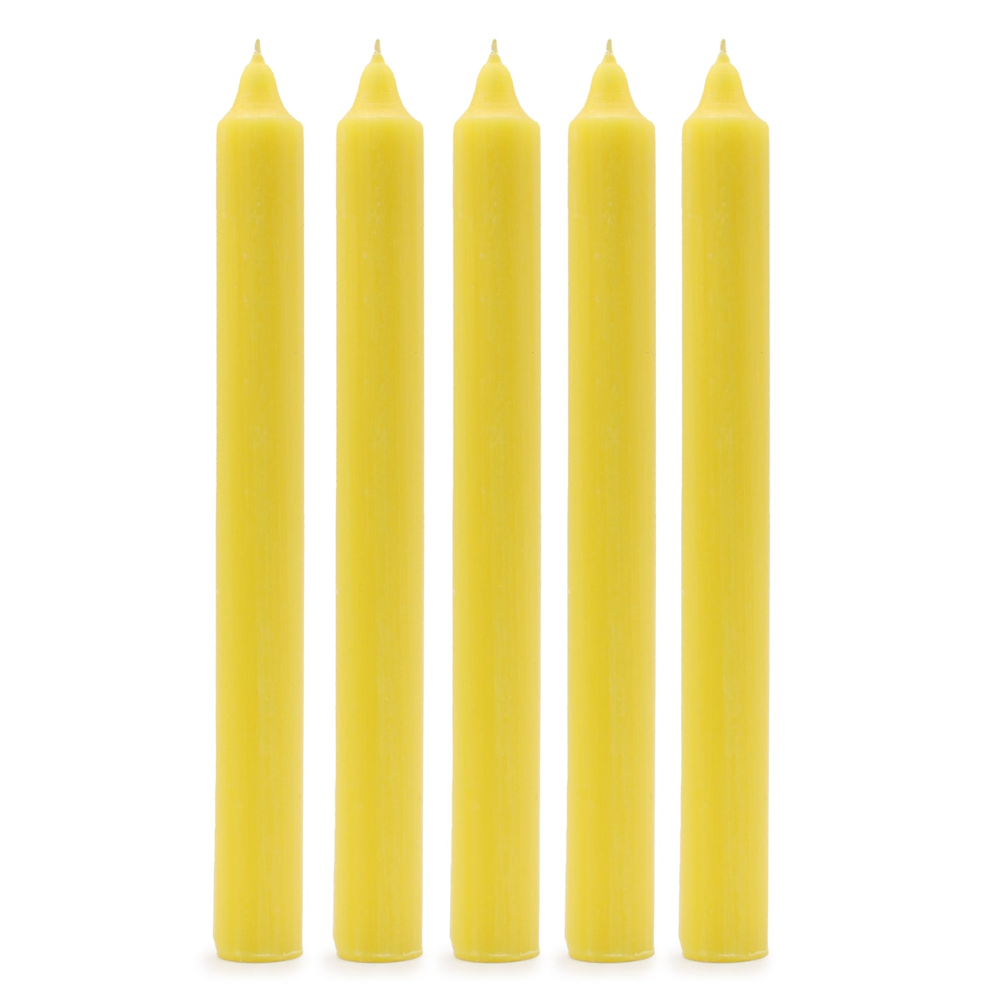 Rustic Lemon yellow British dinner candles – pack of 5
