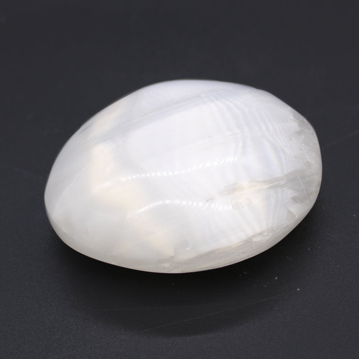 Selenite Palm Stone – 6.5cm polished crystal for chakra healing and clarity