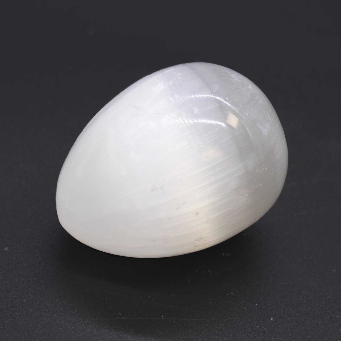 Polished Moroccan Selenite Egg – 5–6cm, moonlit sheen for healing and chakra work