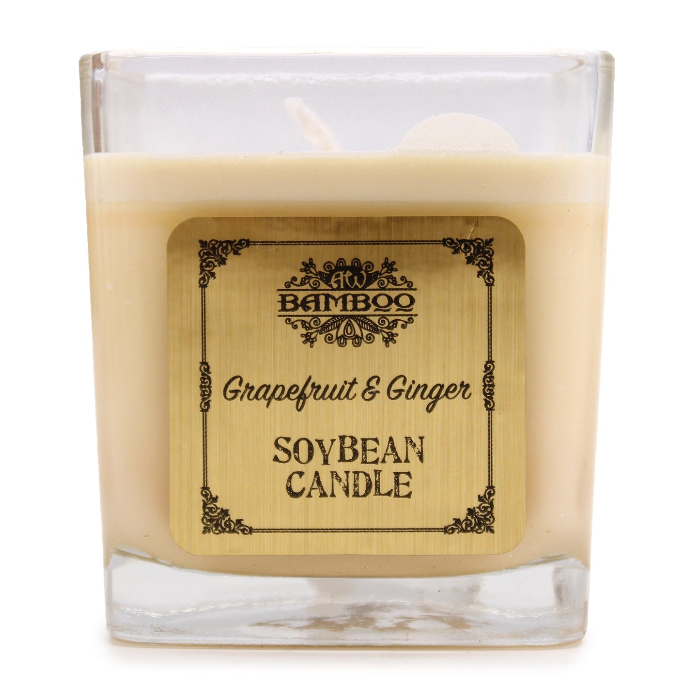 Soy wax candle in square jar – Grapefruit & Ginger fragrance