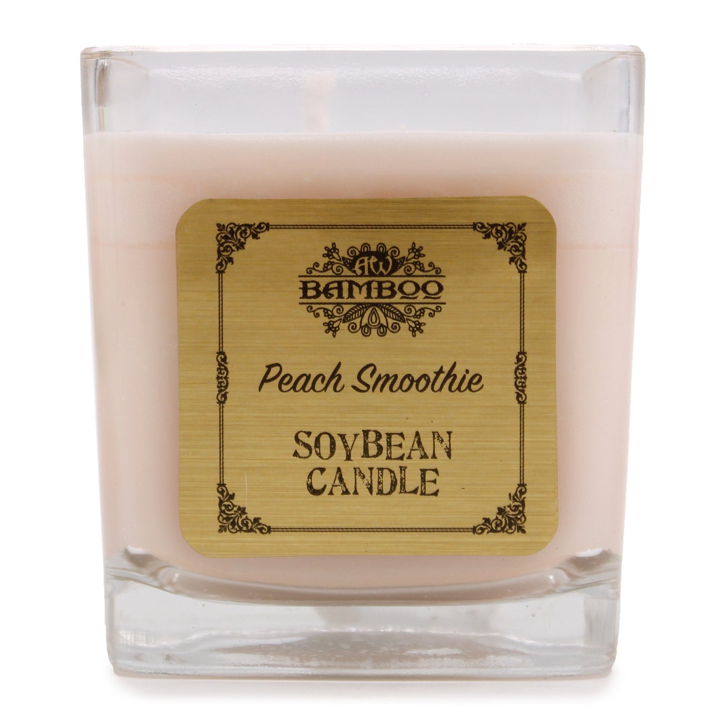 Soy wax candle in square jar – Peach Smoothie fragrance