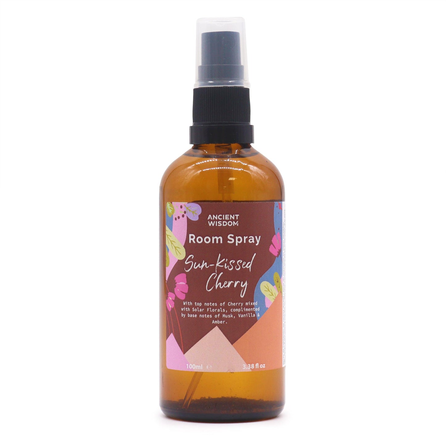 Amber bottle of Sun-Kissed Cherry Summer Home Room Spray – 100ml fruity and floral mist