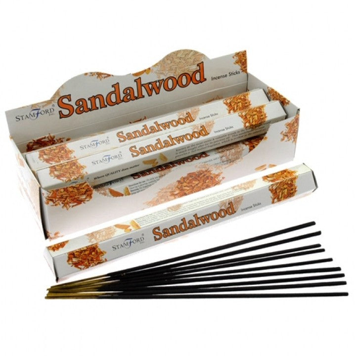 Ground your spirit with Stamford Sandalwood incense. A rich, calming scent for meditation and balance. 20 cruelty-free and vegan incense sticks included.