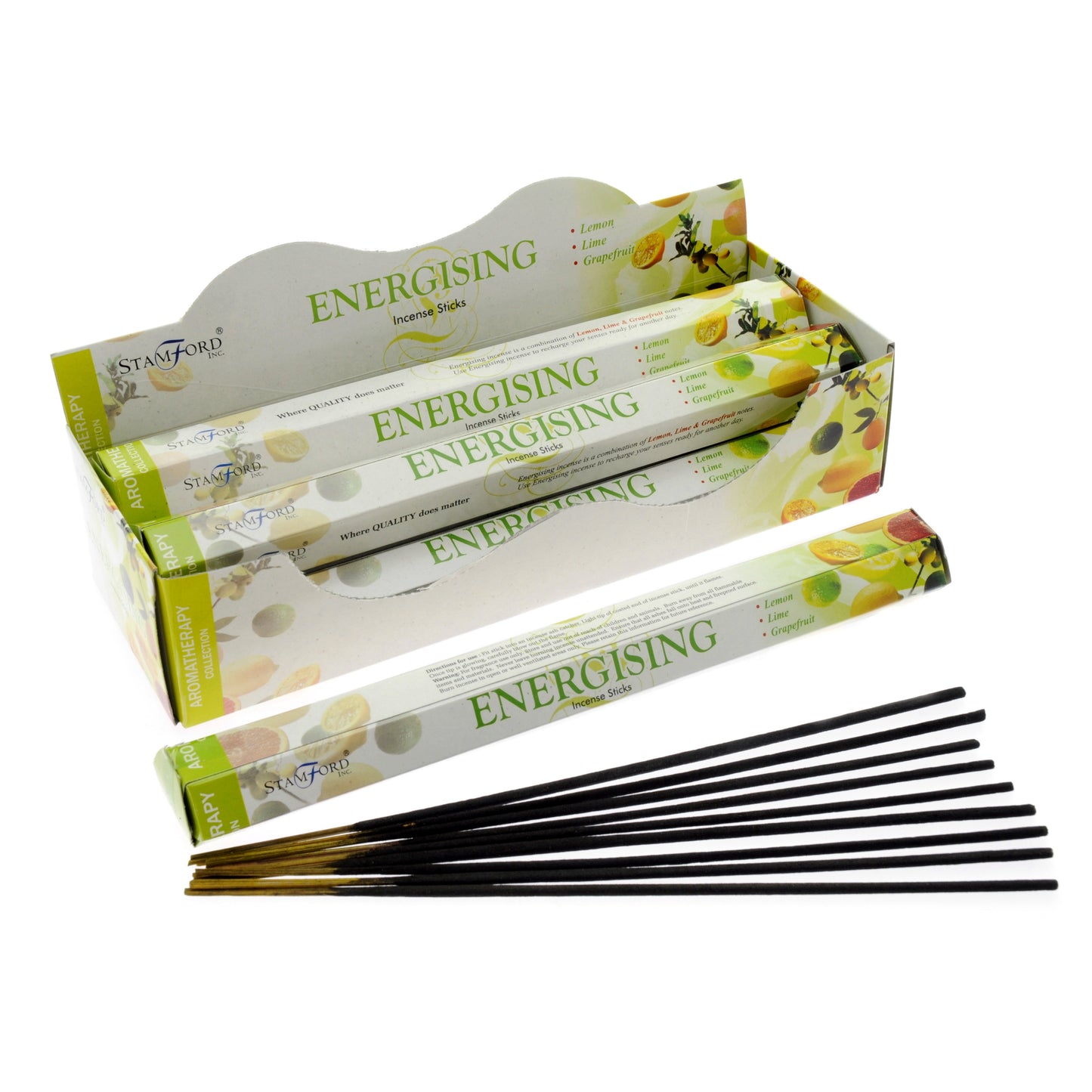 Stamford Premium Hex Incense Sticks – Energising with lemon, lime, and grapefruit fragrance box and sticks