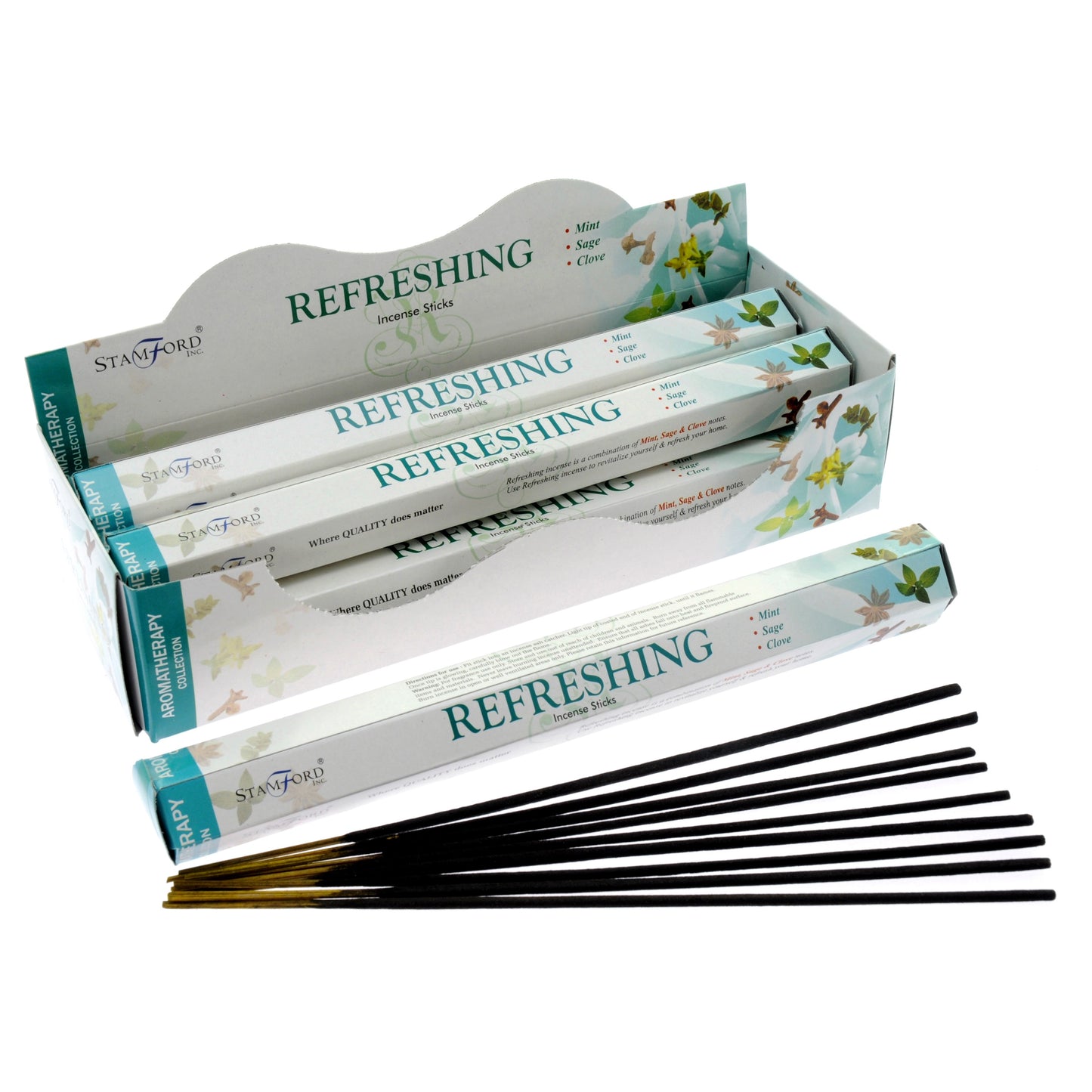 Stamford Premium Hex Incense Sticks – Refreshing with mint, sage, and clove fragrance box and sticks