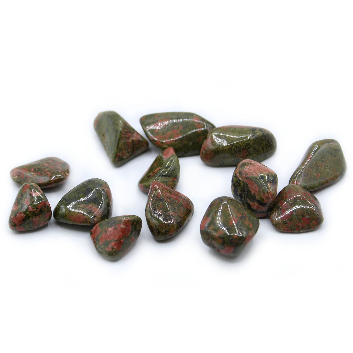 Large tumbled Unakite crystal – green and pink stone for emotional healing and growth