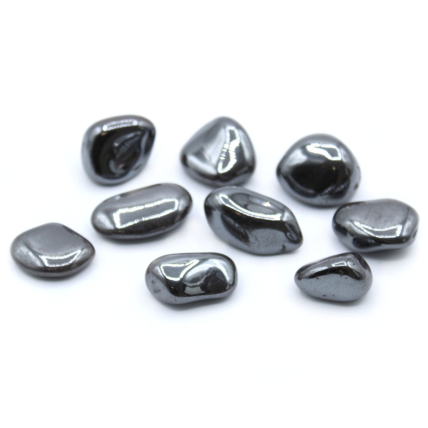 Large tumbled Hematite crystal – metallic grey stone for grounding and stability