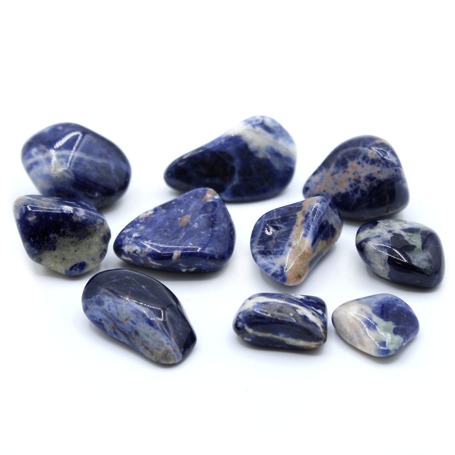 Large tumbled Sodalite crystal – deep blue and white stone for truth and mental clarity