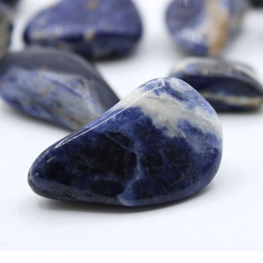 Large tumbled Sodalite crystal – deep blue and white stone for truth and mental clarity