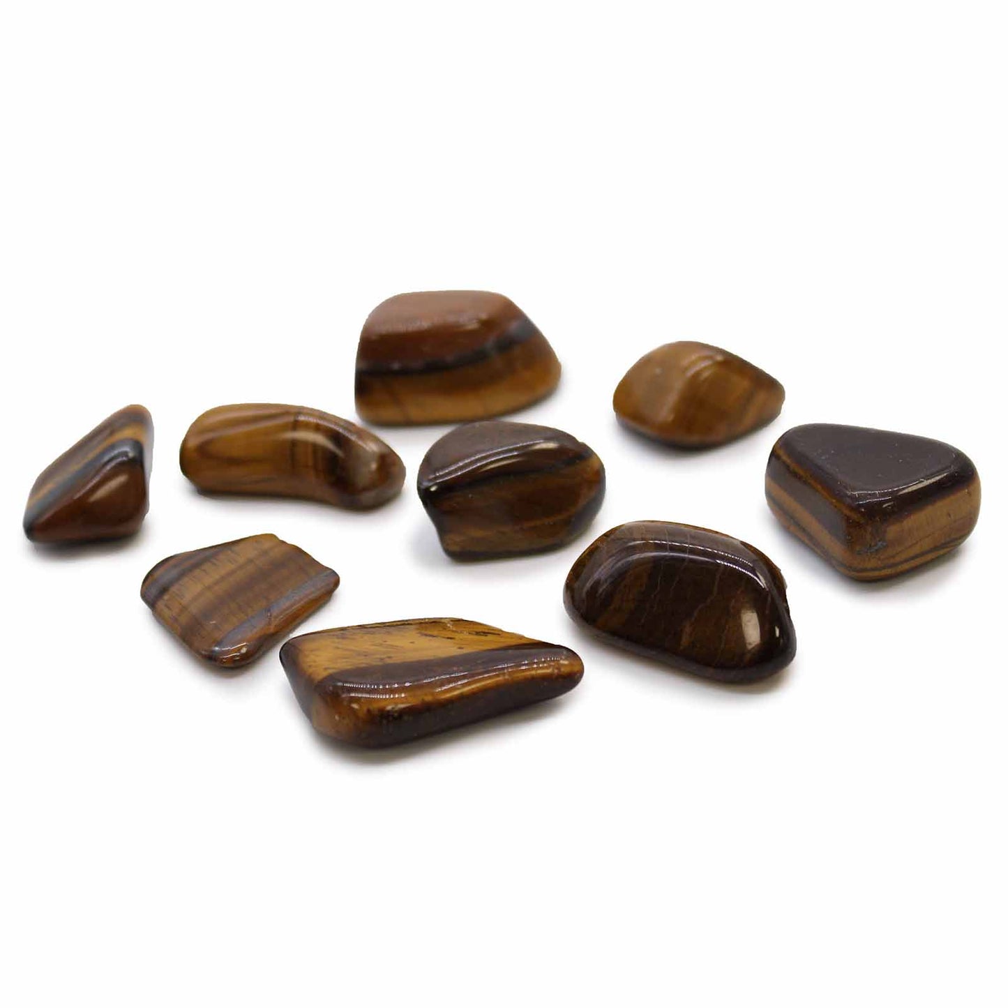 Large tumbled Tiger’s Eye crystal – golden brown stone for strength and confidence