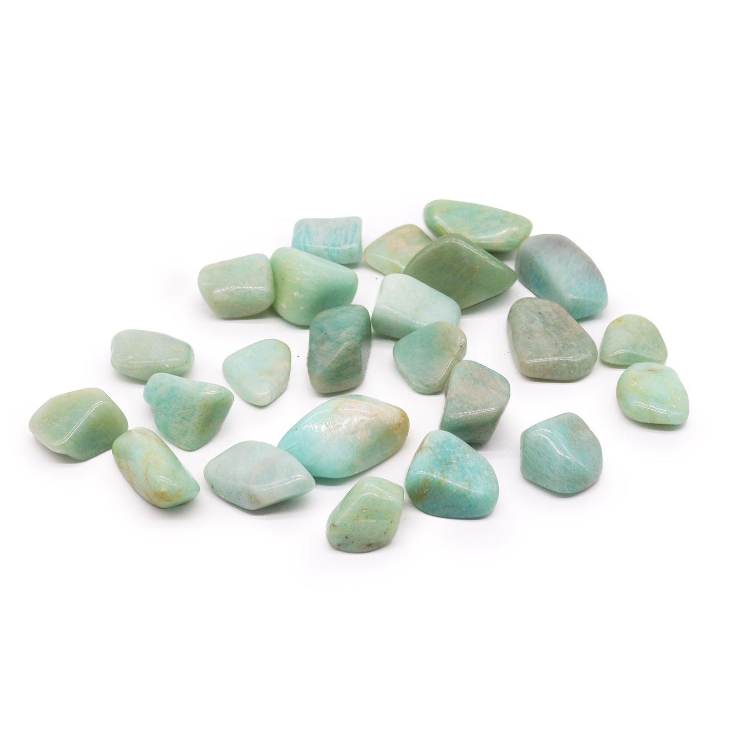 Large tumbled Amazonite crystal – soothing turquoise stone for truth and tranquillity