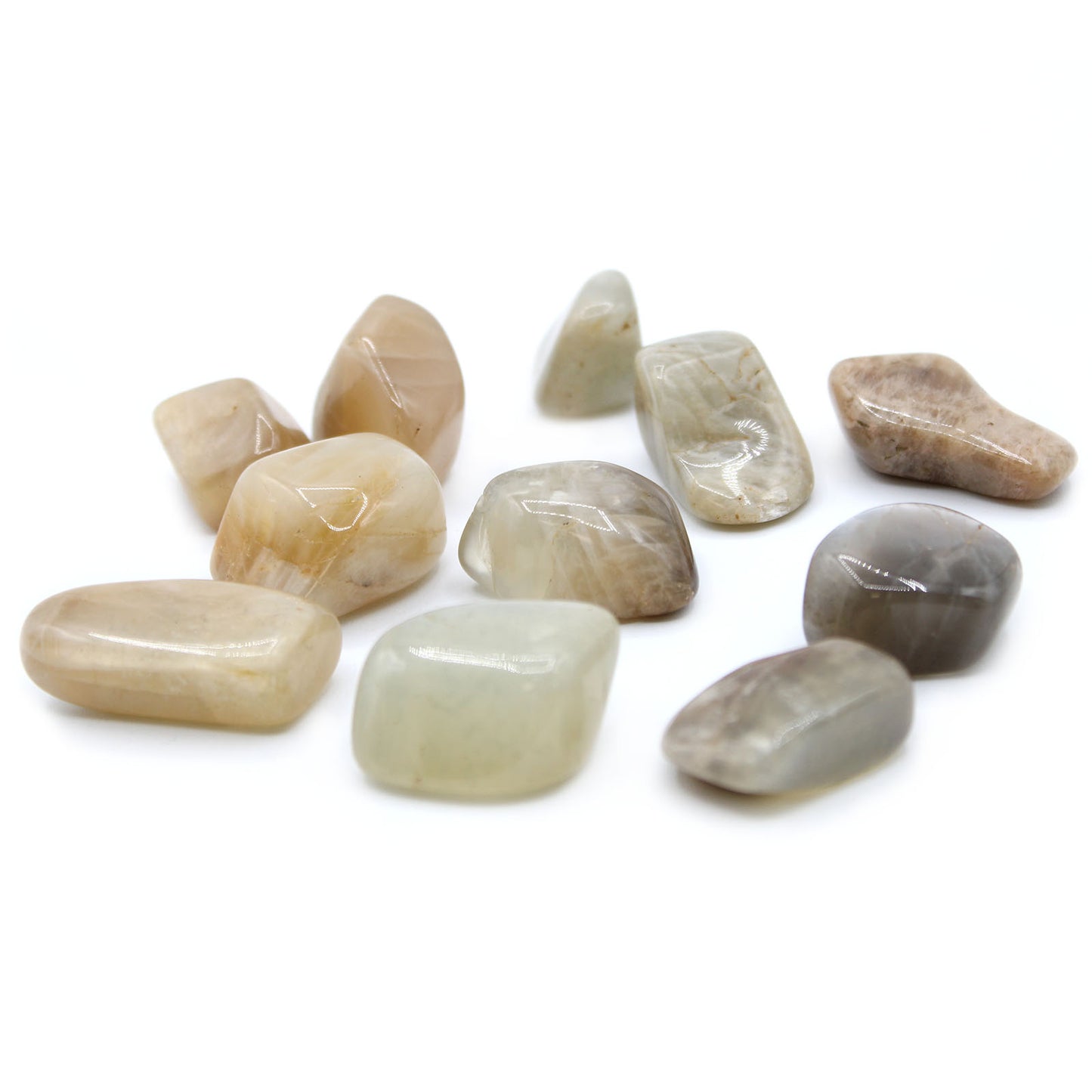 Large tumbled Moonstone crystal – soft white stone with shimmer for intuition and feminine energy