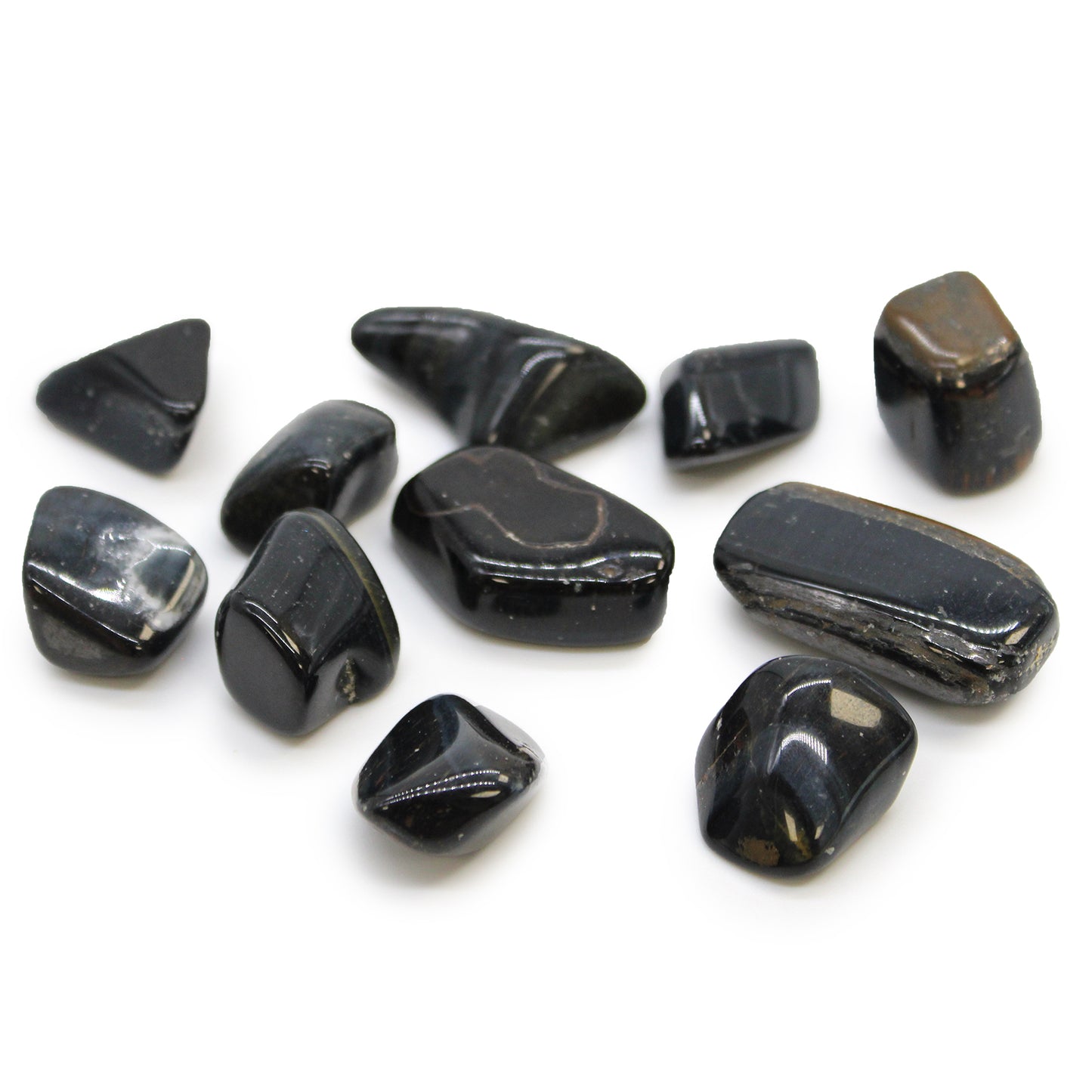 Large tumbled Blue Tiger’s Eye crystal – dark blue shimmering stone for insight and protection