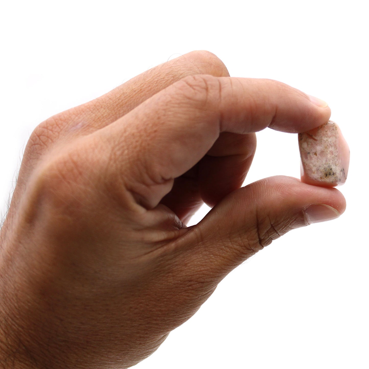 Polished Peruvian Opal tumbled stones (10–25 mm), in soft pastel hues, symbolising emotional healing, inner peace, and heartfelt communication.