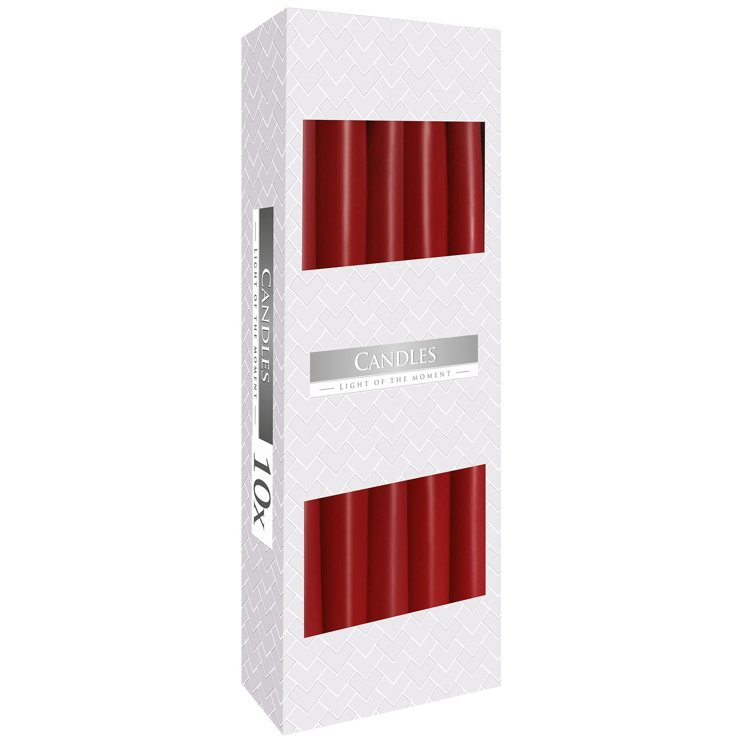 Burgundy taper candles – box of 10
