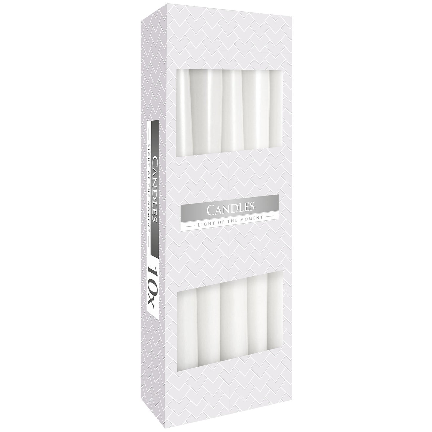 White taper candles – box of 10
