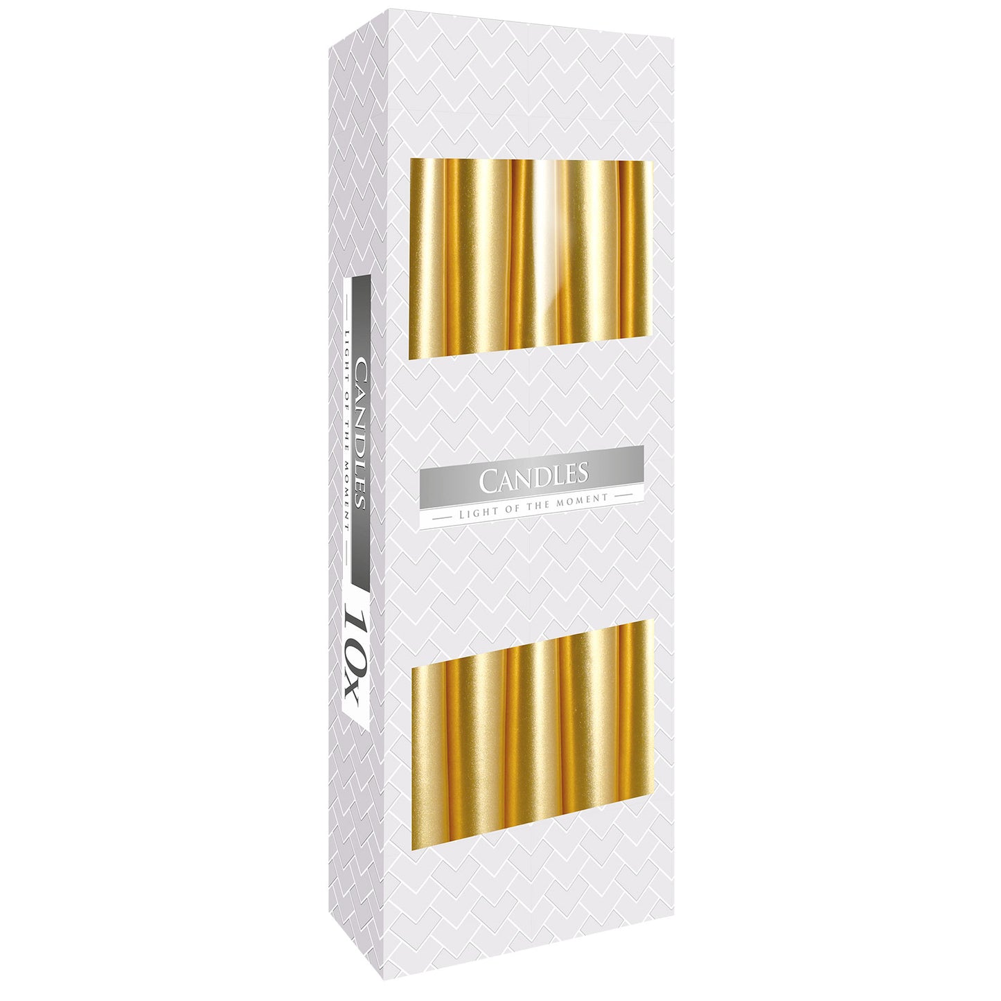 Gold taper candles – box of 10
