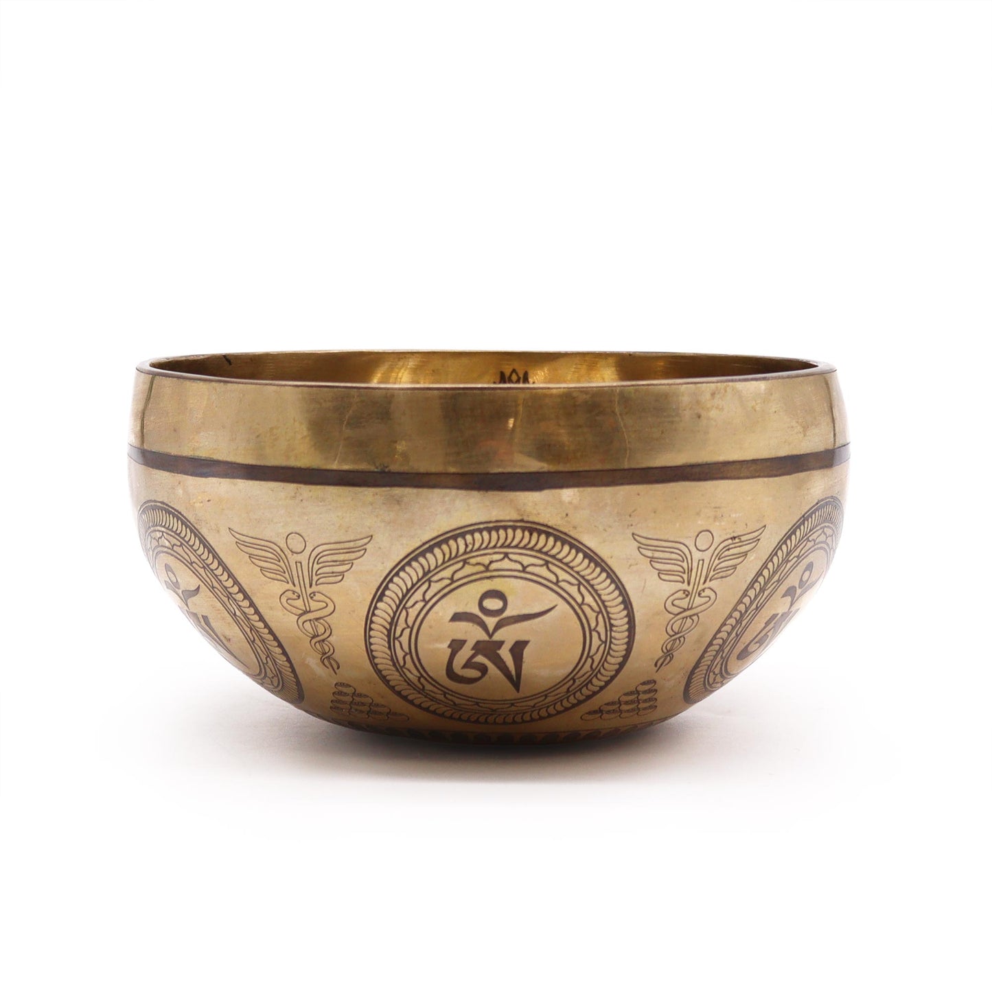 tibetan healing engraved singing bowl - bodhi tree buddha 16cm