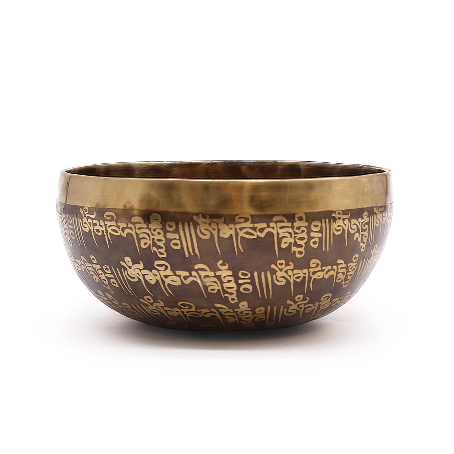 Tibetan Healing Singing Bowl - 16cm - Mantra Engraving and Lotus Design