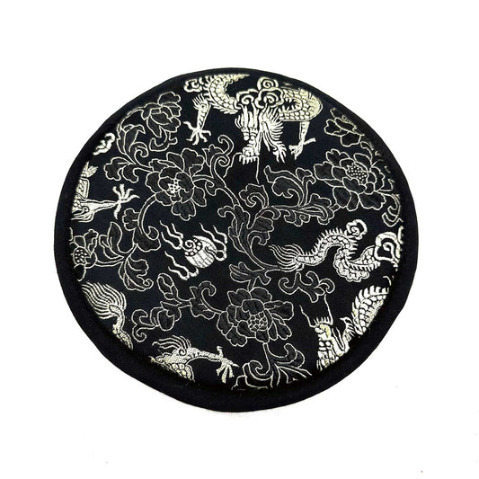 Green Tara singing bowl gift set with mallet, cushion, and drawstring pouch (14cm)