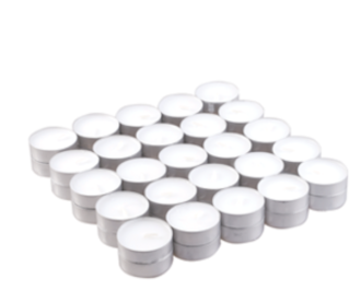 50 pack of unscented tea lights – long-lasting clean burn for oil burners or ambience
