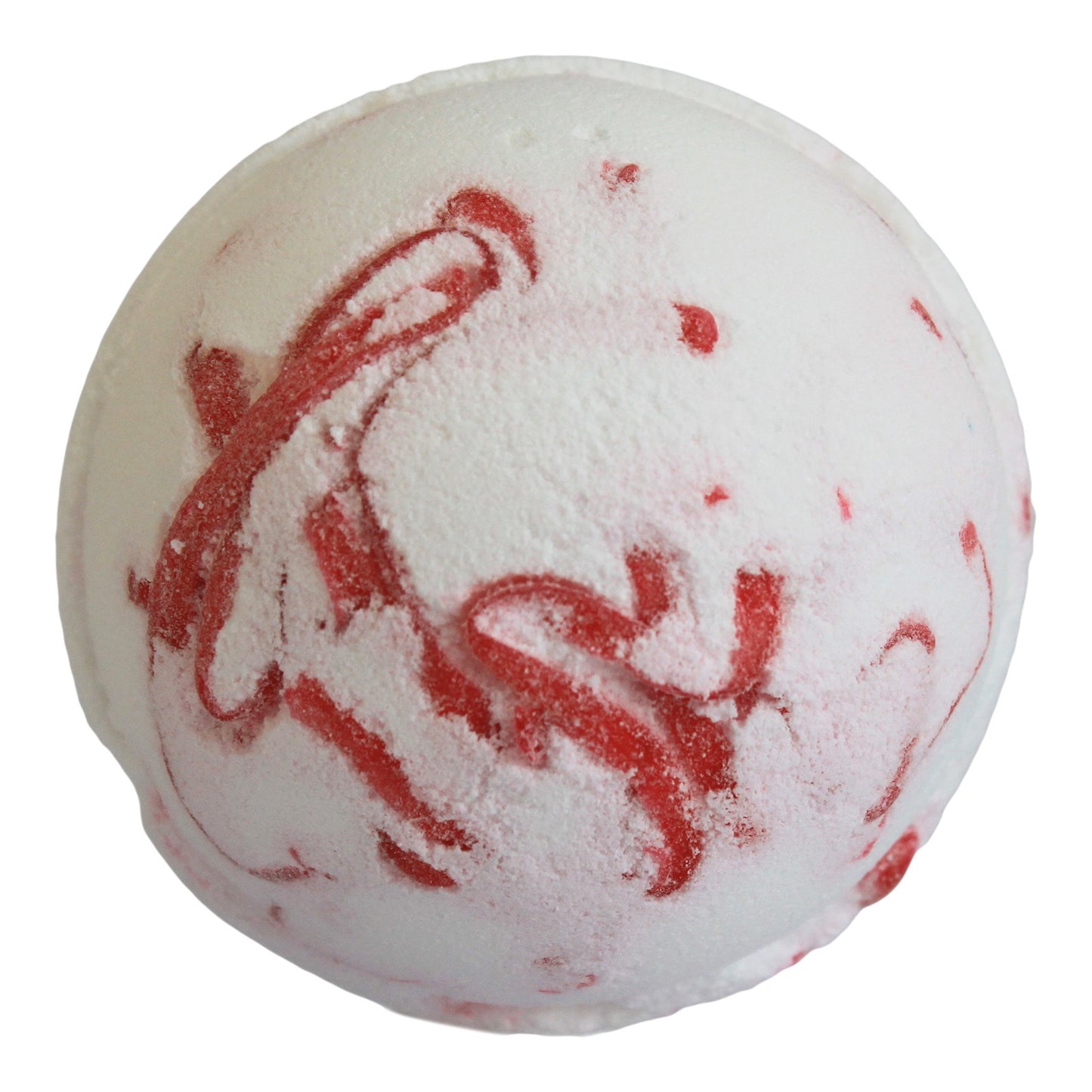 Tropical Paradise bath bomb with strawberry scent, coconut butter, and colourful soap peelings for a sweet, foaming soak.