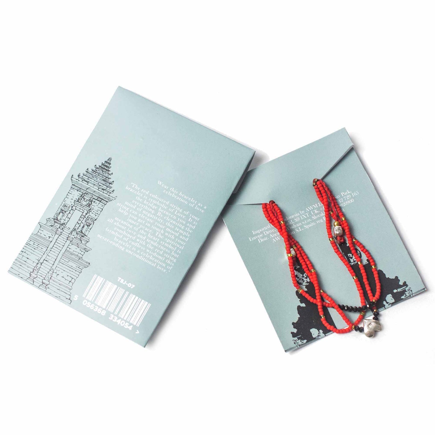 Red Temple String Bracelet with silver heart charm symbolizing unconditional love and emotional peace.