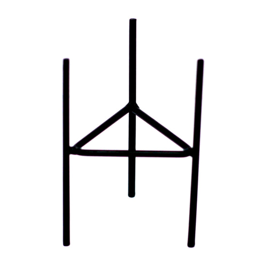 Black iron botanical candle holder stand for ceramic candle jars