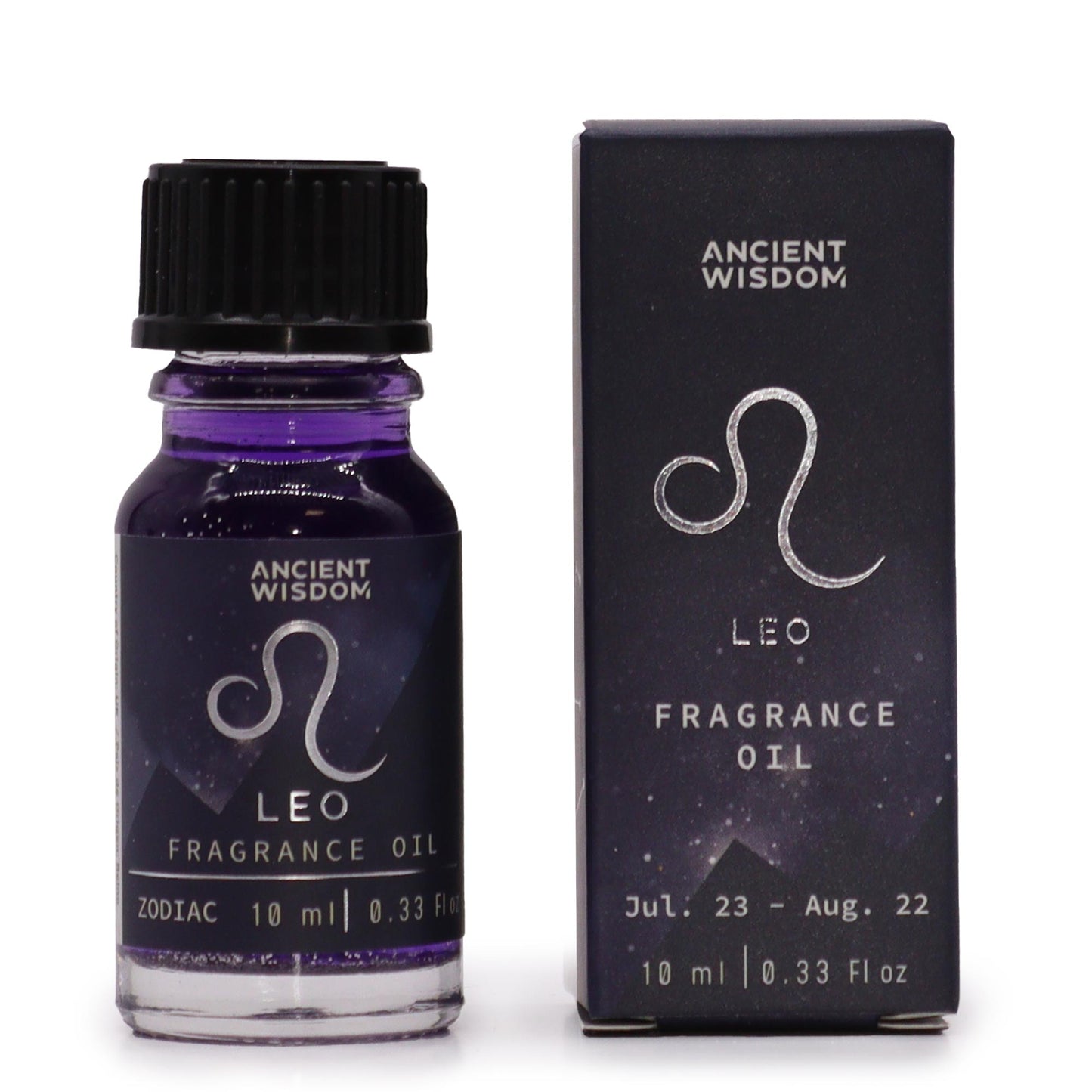 Leo zodiac fragrance oil 10ml with Frosted Citrine & Ginger scent and shimmering bio glitter