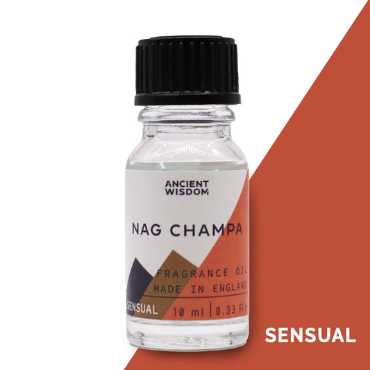 Fragrance Oil – Nag Champa (10ml) by Ancient Wisdom – classic Indian incense scent

