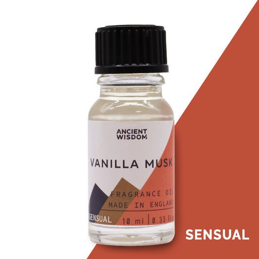 Fragrance Oil – Vanilla Musk (10ml) by Ancient Wisdom – sweet and soft musk scent

