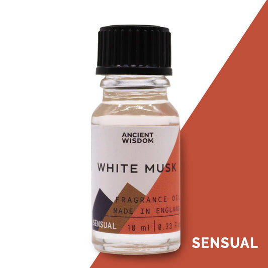 Fragrance Oil – White Musk (10ml) by Ancient Wisdom – soft floral musk scent

