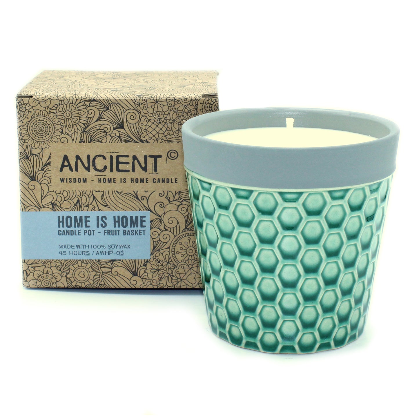 Fruit Basket soy wax candle in ceramic plant pot with fruity British fragrance
