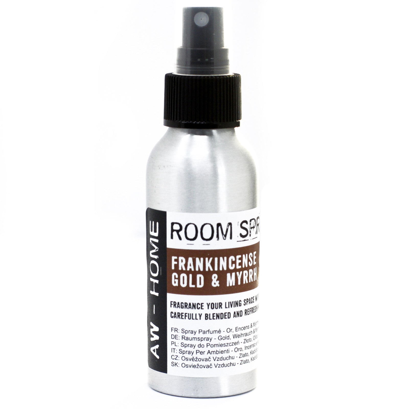 100ml Traditional Home Room Spray – Gold, Frankincense & Myrrh in aluminium spray bottle

