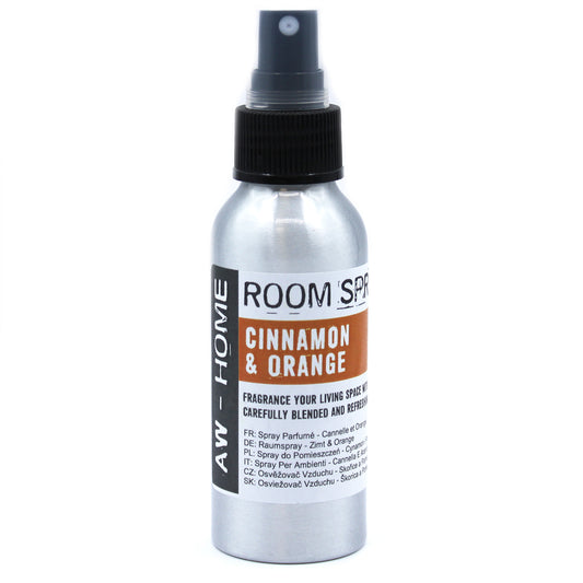 100ml Traditional Home Room Spray – Cinnamon & Orange in aluminium bottle

