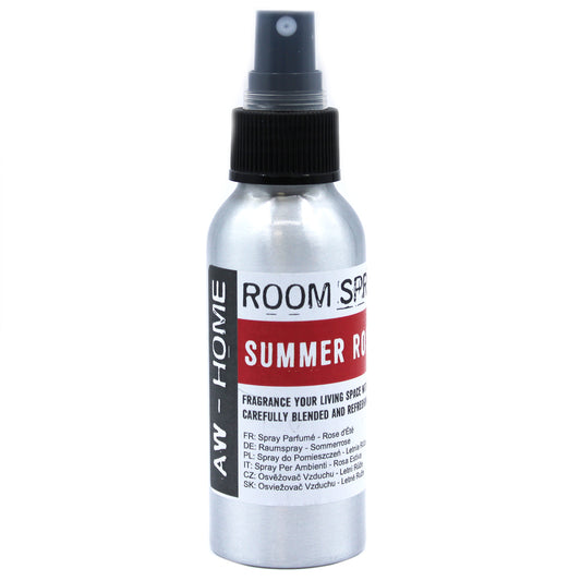 100ml Traditional Home Room Spray – Summer Rose fragrance in aluminium bottle

