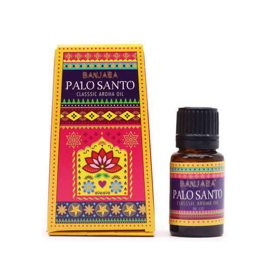 Banjara Palo Santo fragrance oil 10ml – sacred woody scent with vibrant Indian packaging

