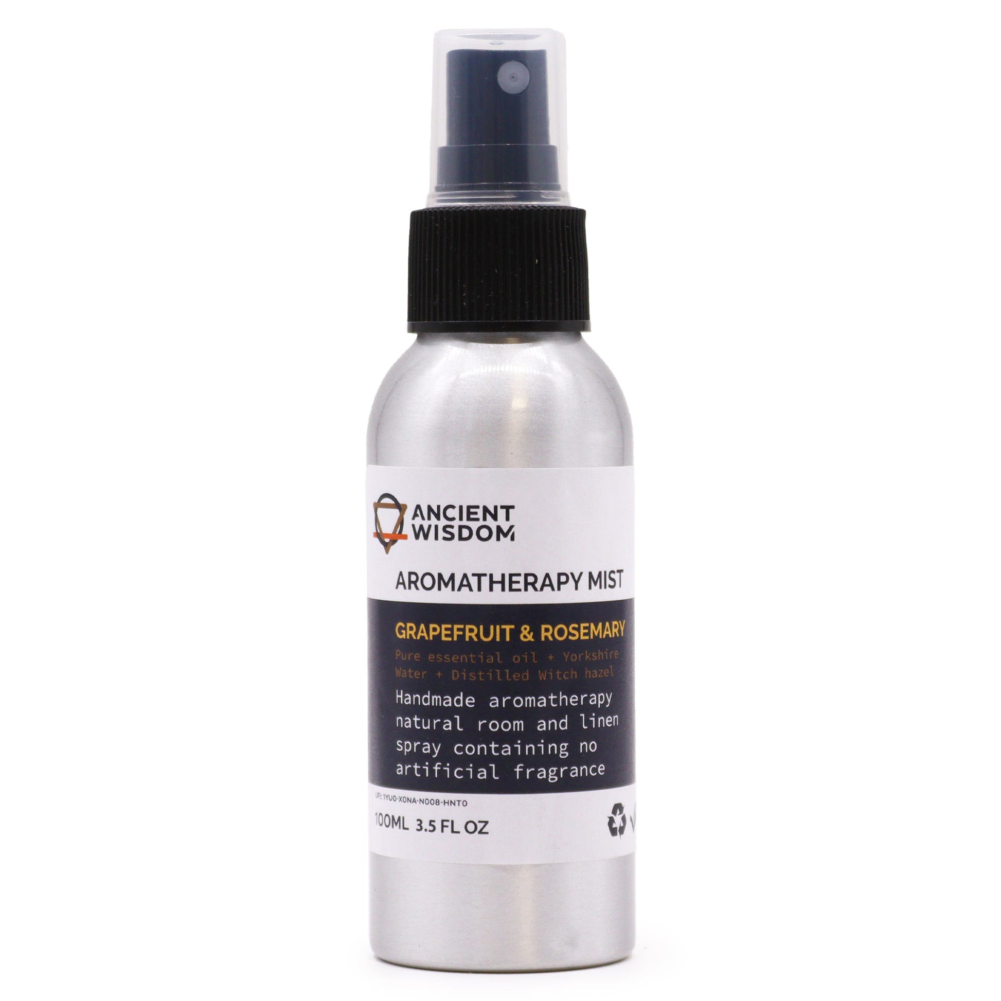Grapefruit and Rosemary essential oil room spray 100ml in eco-friendly aluminium bottle

