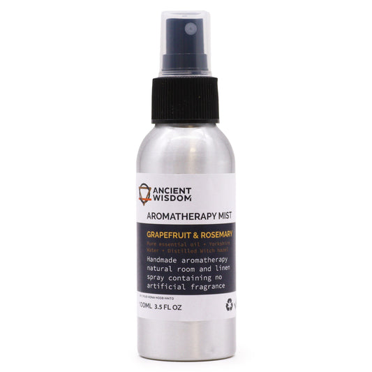 Grapefruit and Rosemary essential oil room spray 100ml in eco-friendly aluminium bottle

