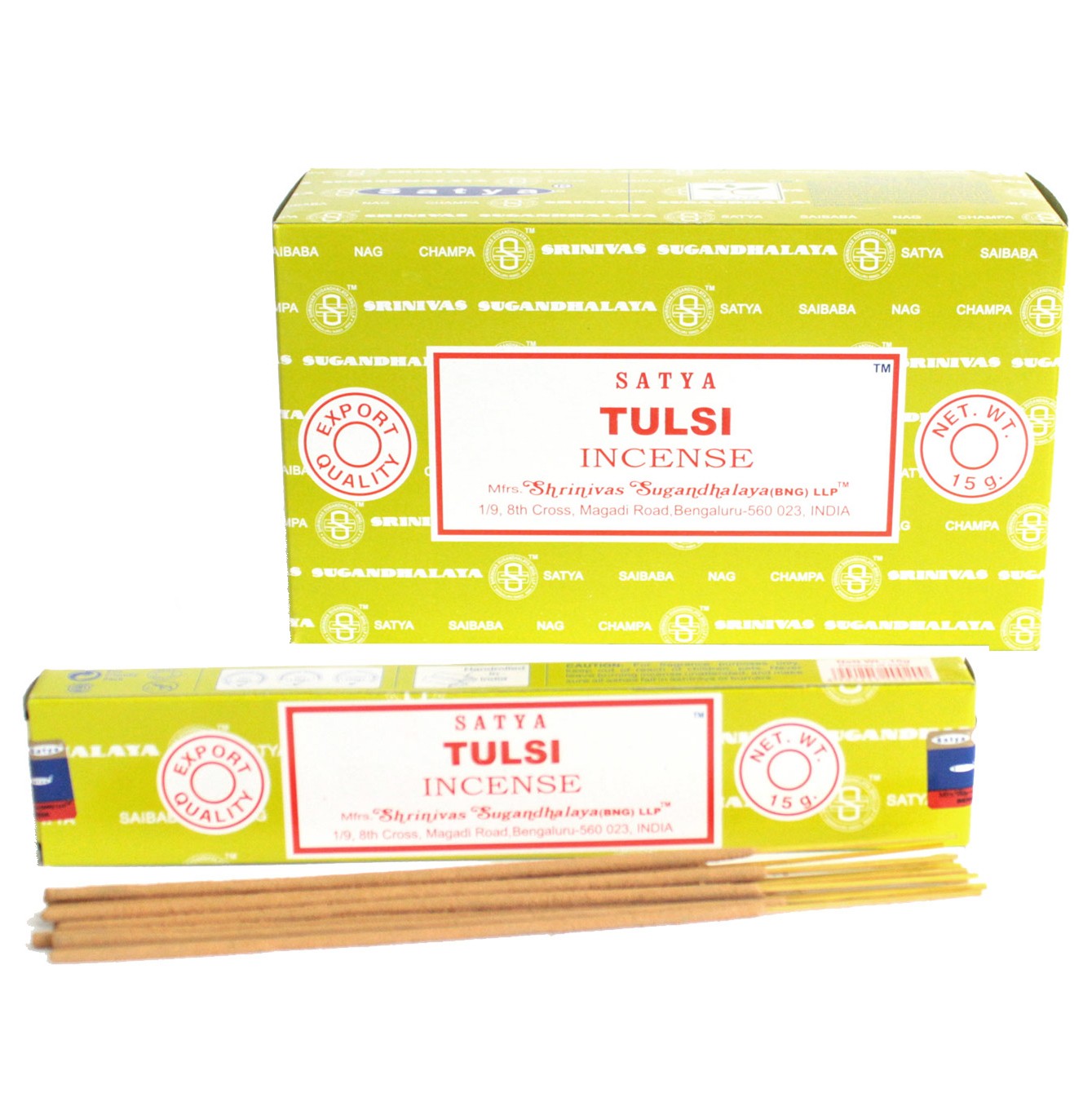 Satya Tulsi incense 15g – Holy Basil masala sticks hand-rolled in India for purification and spiritual clarity

