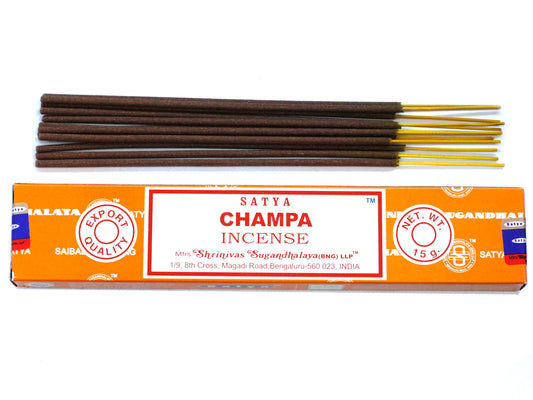 Satya Champa incense 15g – nag champa masala sticks hand-rolled in India for meditation and purification

