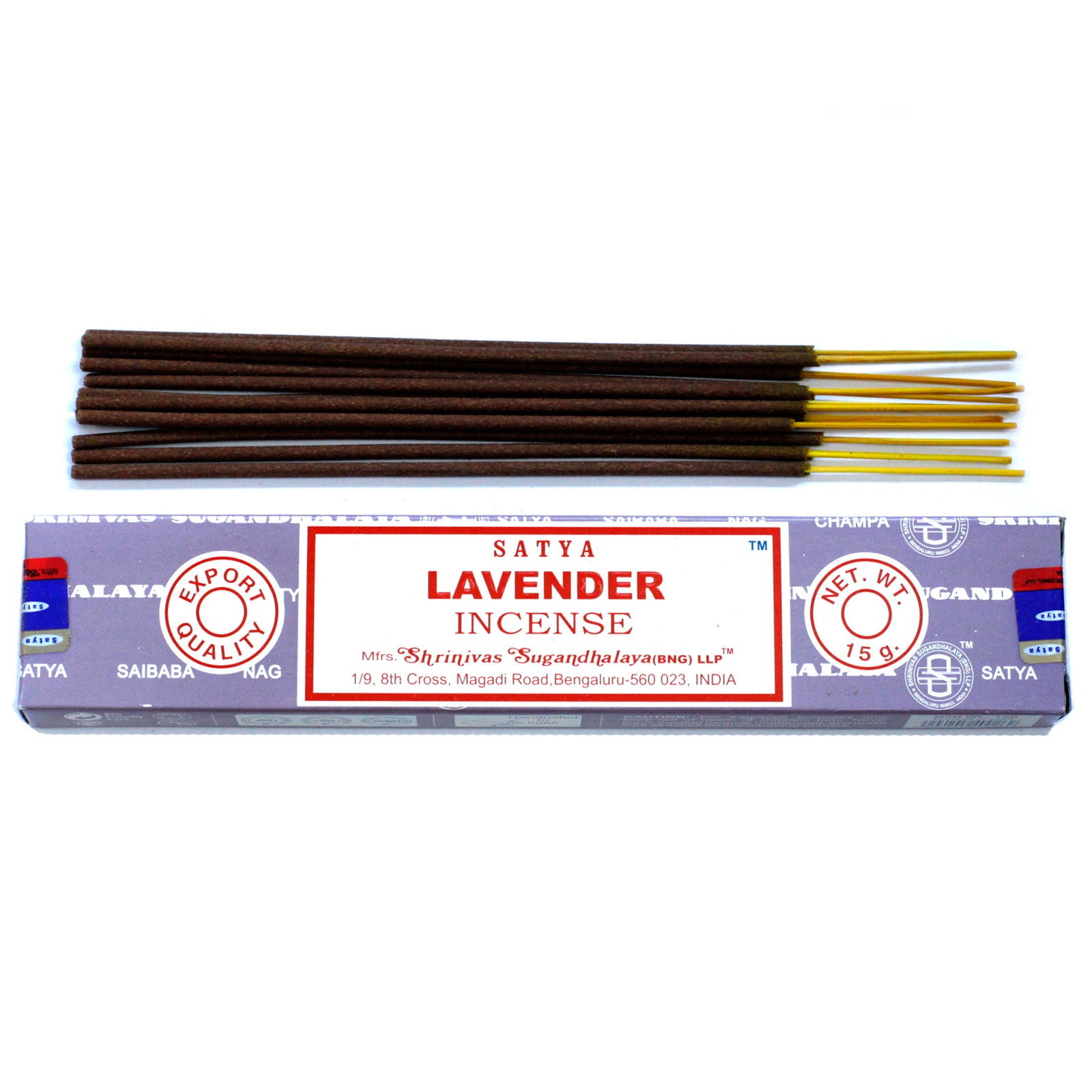 Satya Lavender incense 15g – floral masala sticks hand-rolled in India for calm and relaxation


