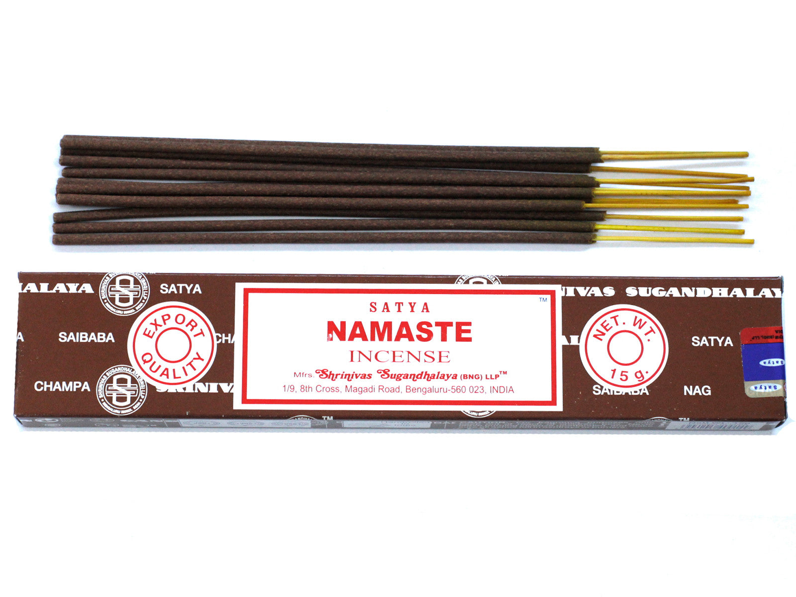 Satya Namaste incense 15g – floral masala sticks hand-rolled in India for mindfulness and connection

