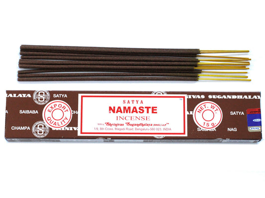 Satya Namaste incense 15g – floral masala sticks hand-rolled in India for mindfulness and connection

