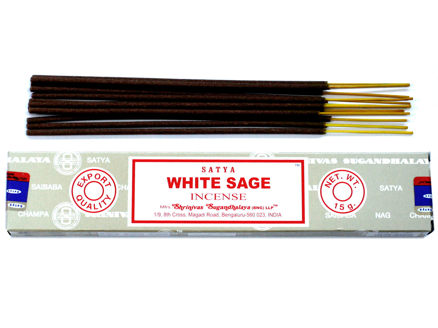Satya White Sage incense 15g – purifying masala sticks hand-rolled in India for energy cleansing

