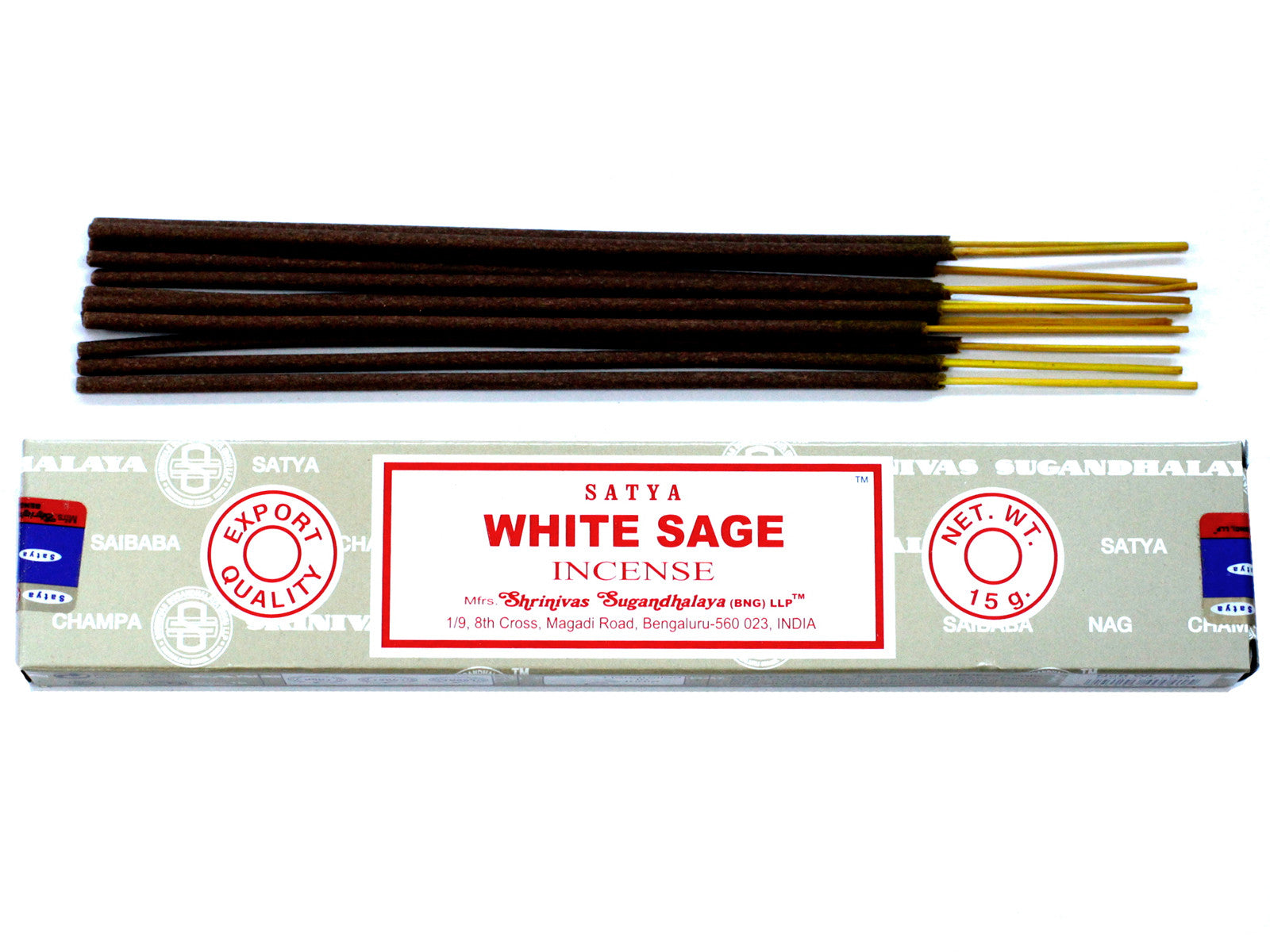 Satya White Sage incense 15g – purifying masala sticks hand-rolled in India for energy cleansing


