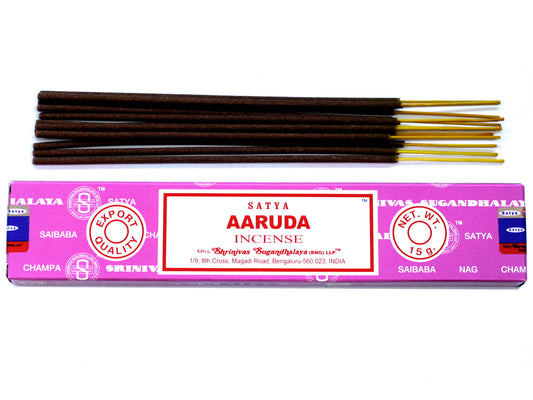 Satya Aaruda incense 15g – Rue herb masala sticks hand-rolled in India for protection and purification

