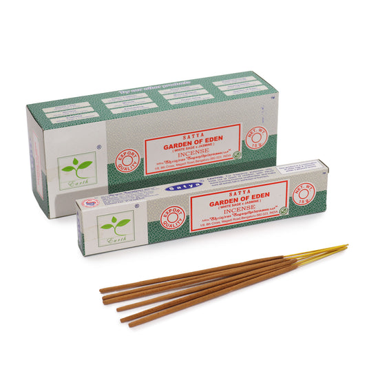Satya Garden of Eden incense 15g – White Sage and Jasmine masala sticks from India

