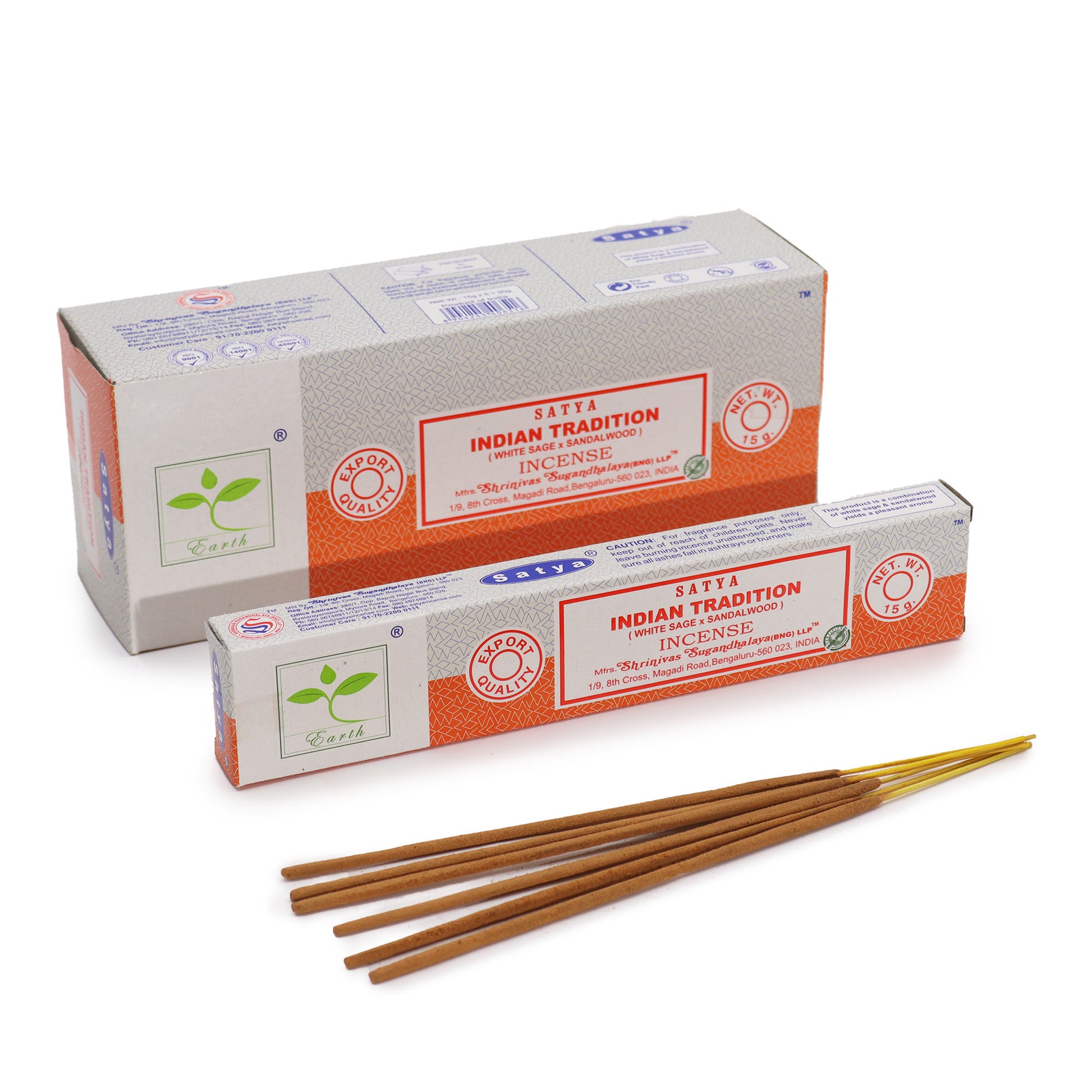 Satya Indian Tradition incense 15g – White Sage and Sandalwood masala sticks from India

