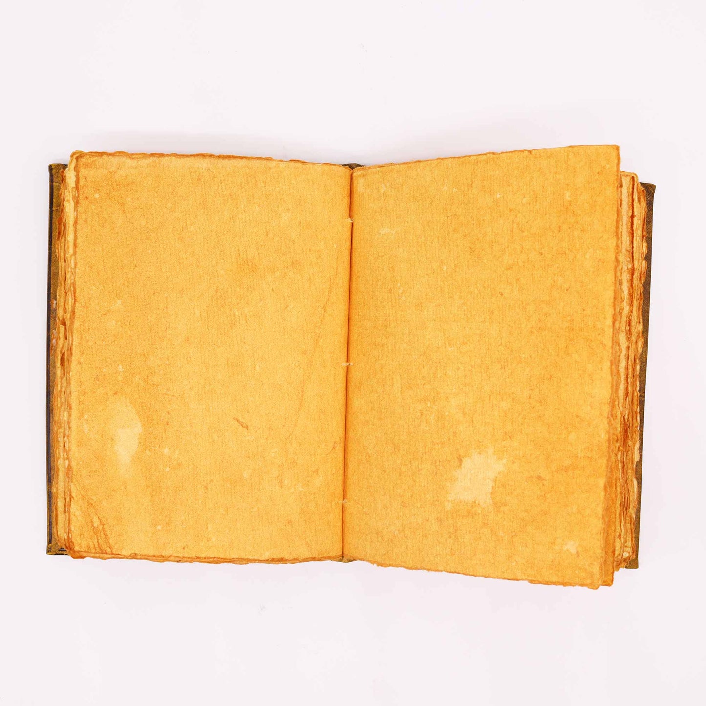 Leatherbound journal with embossed owl and zinc corners – cover view

